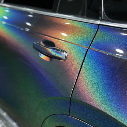 Glossy Iridescent Rainbow Laser Grey